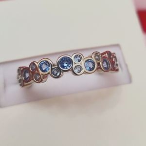 Candyland unicorn aqua on rodium ring